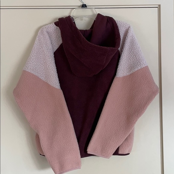NWT! American Eagle Pink Colorblock Fleece Halfzip - Picture 3 of 3